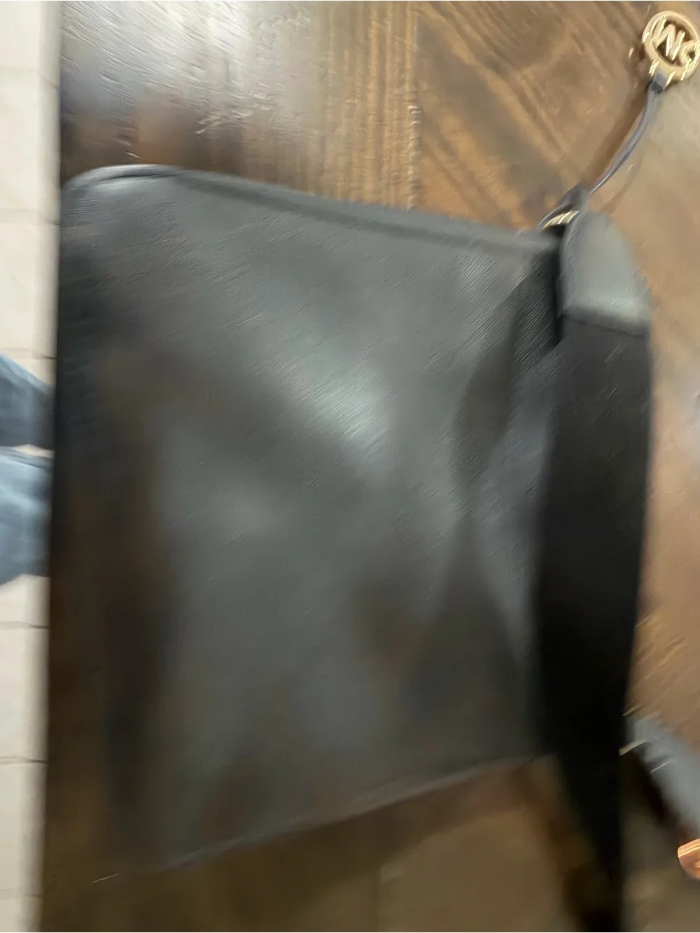 Michael Kors Black Leather Crossbody Messenger Bag